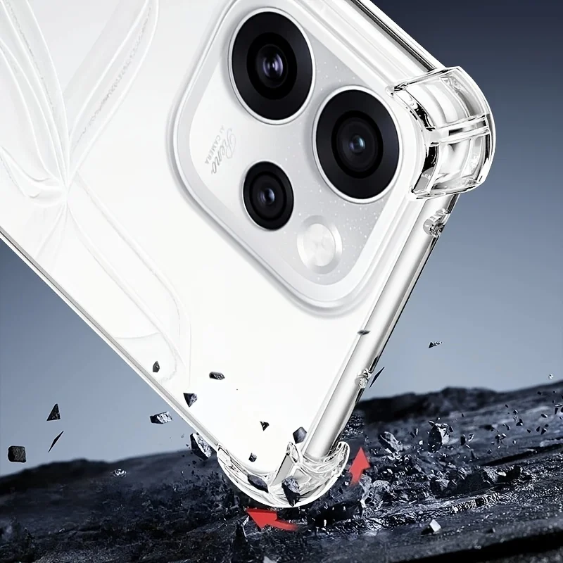 Transparent Shockproof Airbag Soft Silicone Phone Case with Clear Back Cover