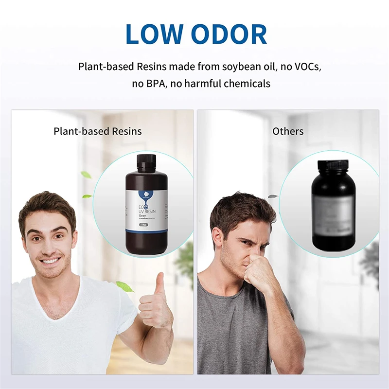 resina uv de 405nm dos  da resina à base de planta anycúbico sem resina desagradável da impressora dos produtos químicos 3d para o mono 6k do fóton m3 Materiais de impressão 3D - Imagem 2