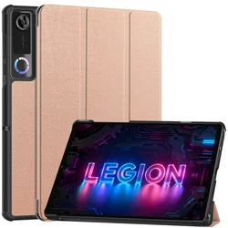 Premium Magnetic PU Leather Hard Back Tablet Case - Sleek Protective Cover for Y700 Gen 5 TB323FU (Rose gold)