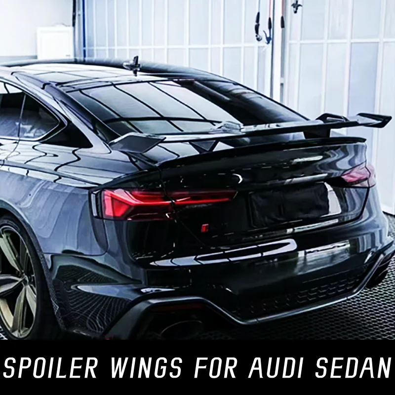 

For Audi All Series Sedan A3 A4 B6 B7 B8 B9 A5 A6 C7 A7 Black Carbon Fibe Rear Trunk Lid Spoiler Wings Car Tuning Accessories