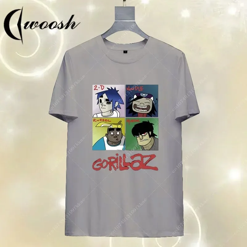 Men Women Kids UK Gorillazs Shirt Hip-Hop Alternative Rap Music Tee Shirt The Now-Now New Album T-shirt Cotton Anime Band T