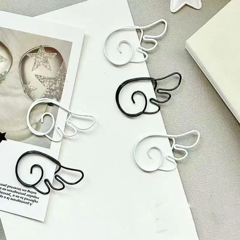 10/20/50Pcs INS 스타일 천사 날개 모양의 금속 종이 클립 학생 문구 사무실 장식 용품을위한 간단한 귀여운 핀