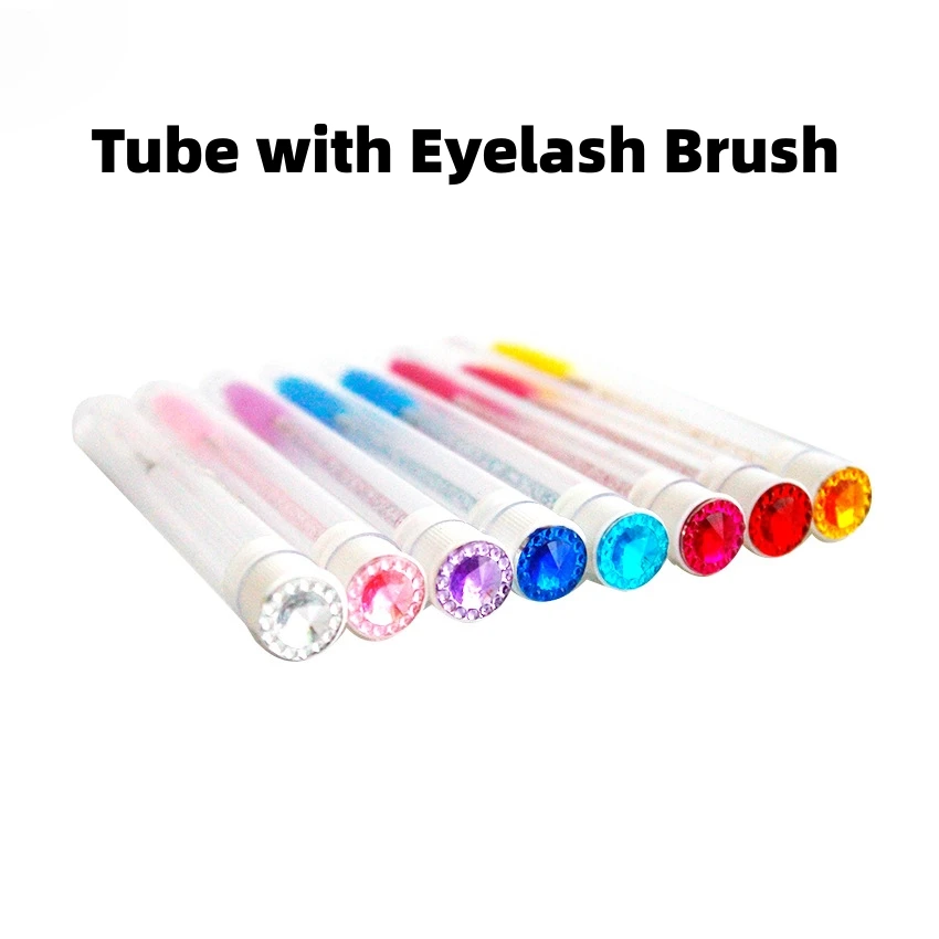 20pcs Reusable Eyebrow Brush Tube Diamond Flask Mascara Wand Dust-proof Lash Brush Eyelash Extension Supplies Makeup Tools