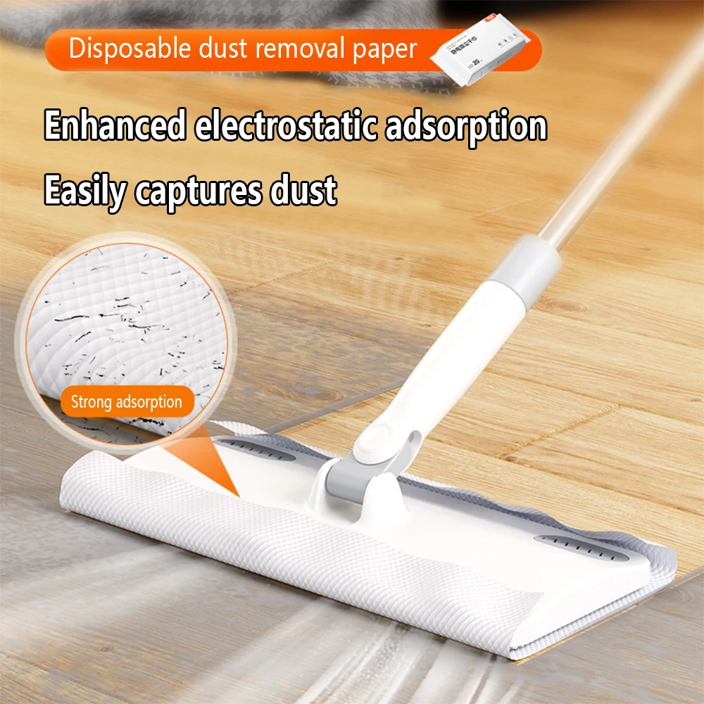 UNTIOR All-in-One Disposable Dust and Hair Removal Mop with Electrostatic Cleaning Papers