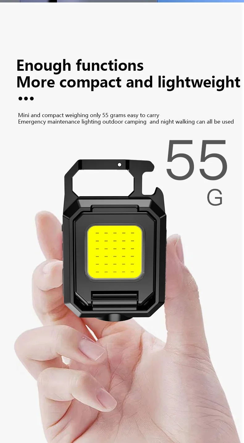 Description Picture 3 of itemMini Flashlight 1000MAH Multi-Function Key Dual light Source Bright Emergency Work light High Brightness Climbing Camping Light