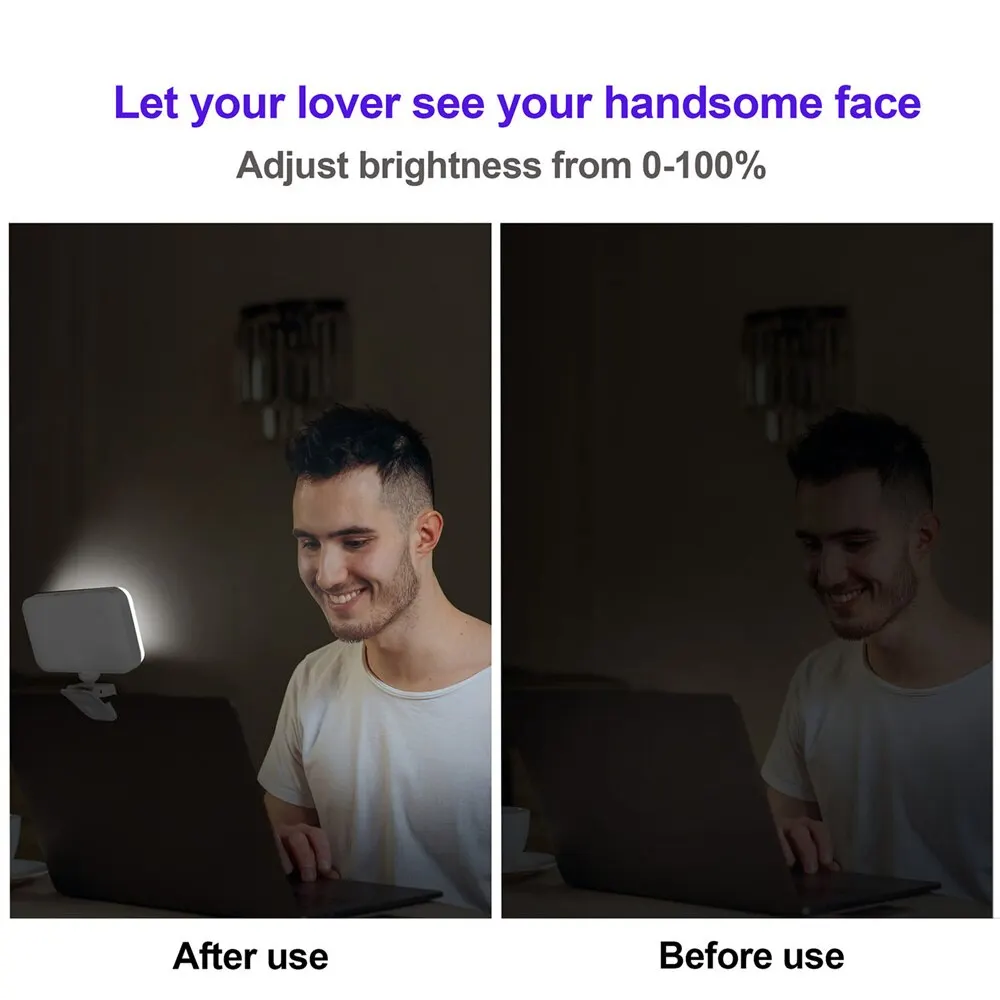 LED Selfie Light Clip-on For Phone Laptop Tablet Computer Selfie Video Conference Zoom Photography Makeup