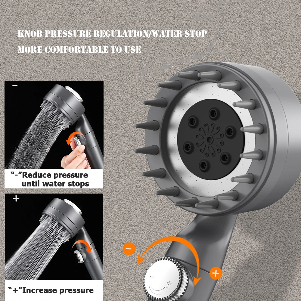 Description Picture 4 of itemBooster Showerhead 3 modes adjustable shower Booster water-saving shower Bathroom filter rosette shower Bathroom accessories