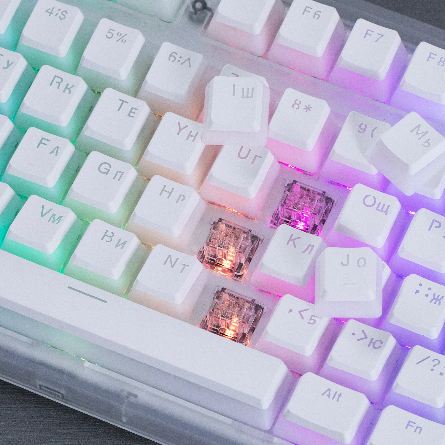MAIMOOO-Pudim Keycaps, teclados mecânicos, luz traseira transparente,