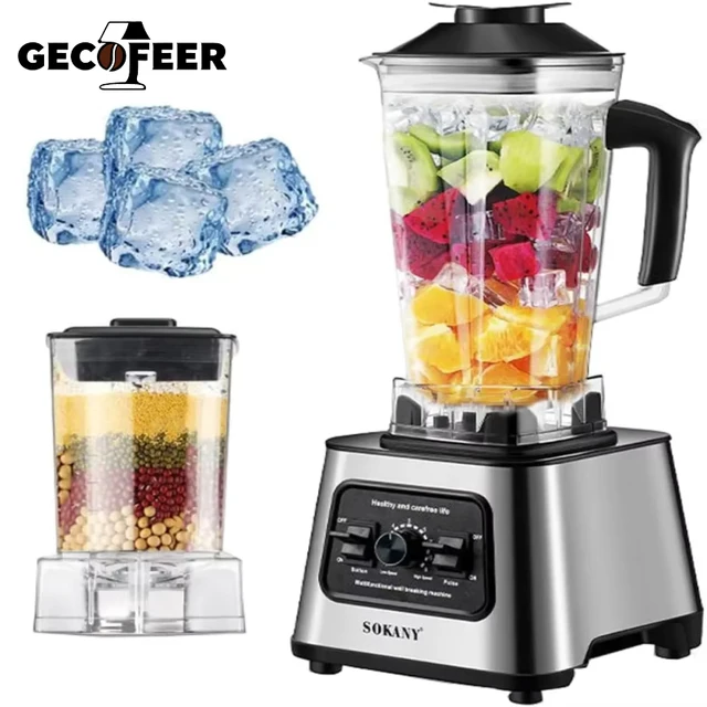 GECOFEER 6000W mélangeur puissant presse-agrumes Smoothie fabricant mélangeurs de Table récipient de 2,5l robot culinaire pour glace noix fruits 1