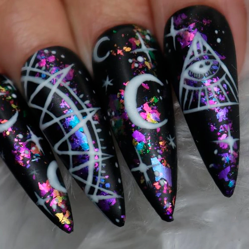 KODIES GEL Glitter Top Coat Chameleon Gel Nail Polish Aurora Opal Powder UV/LED Gel Finish Colorshift Manicure Nails Art Sealer 6