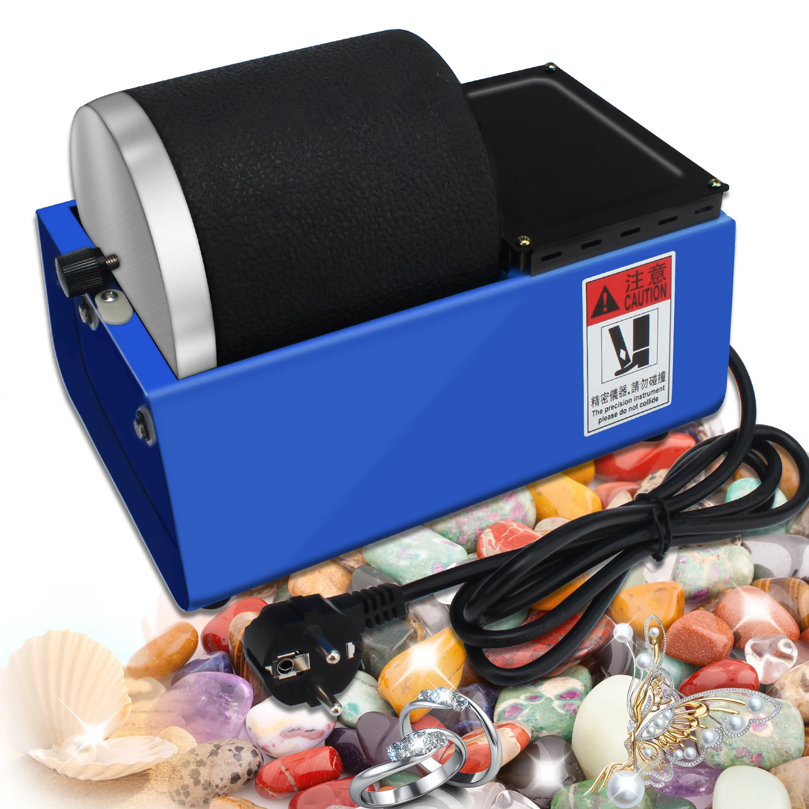 110V/220V Hobby Rock Tumbler Kit for Kids & Adults Mini Stone