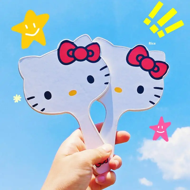 카와이 헬로 키티 손 거울 고양이 크리 에이 티브 휴대용 거울 장난감 귀여운 메이크업 거울 소녀 선물