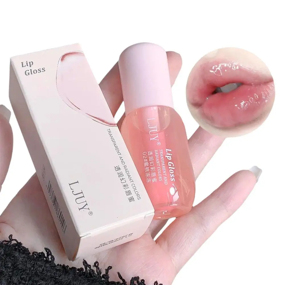 Crystal Jelly Lip Oil Hydrating Plumping Lips Coat Lipstick Lipgloss Tint Clear Lip Plumper Serum Transparent Fruit Gloss lip makeup lip glaze lip tint lip gloss lip oil lip plumper
