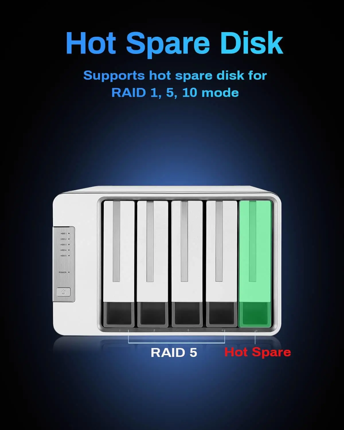 TERRAMASTER D5-310 HDD 인클로저 5베이 하드웨어 레이드 지원, RAID 5, 0, 1, 10, 단일 USB 3.1 타입-C 직접 연결 스토리지