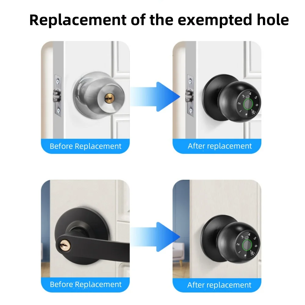 Tuya APP Remote Control Wifi Electronic Smart Door Lock With Biometric Camera Fingerprint Smart Card Password Key Unlock