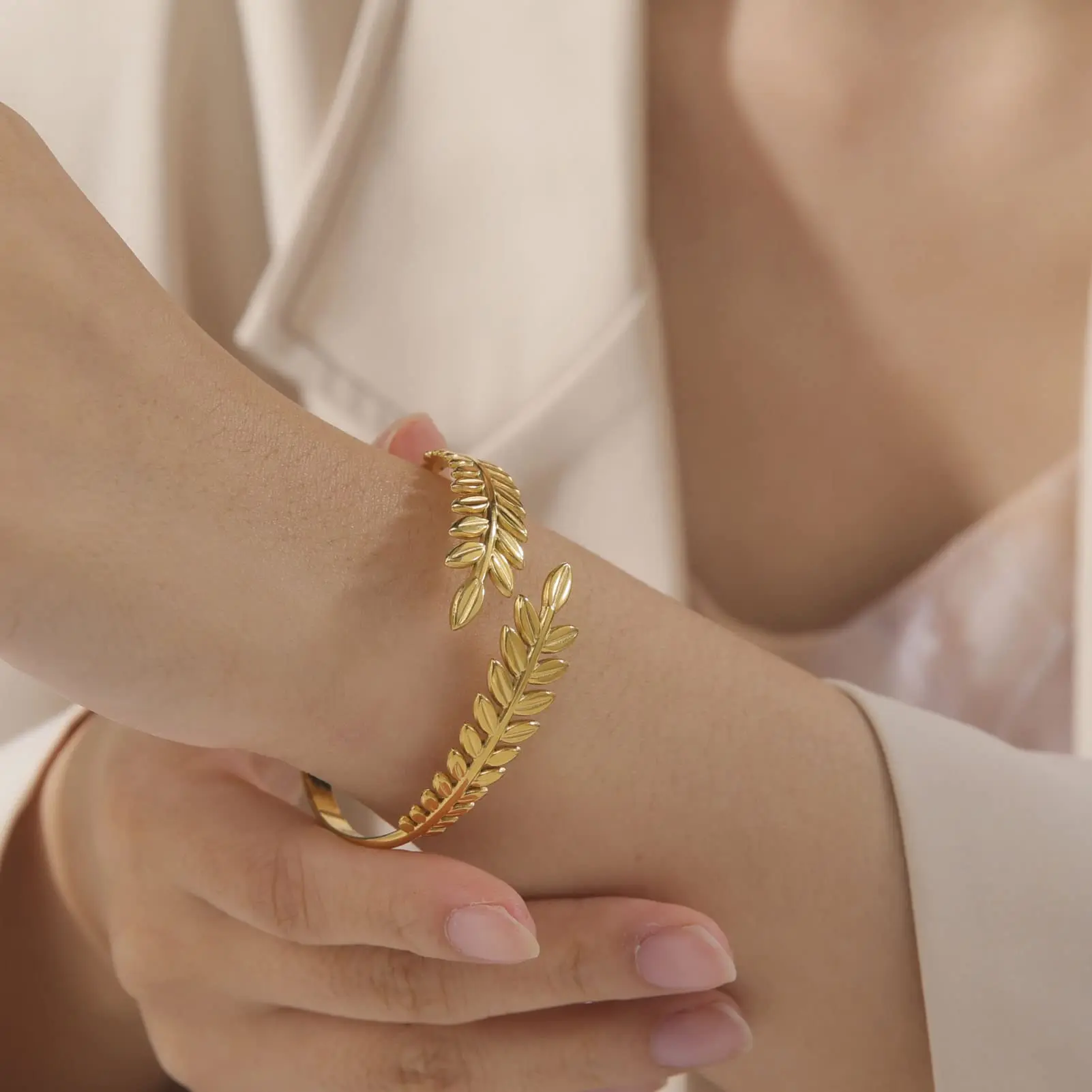 Bracelet de laurier grec doré