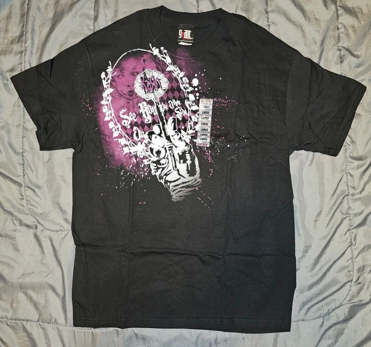 Винтажная рубашка Korn с надписью «See You» на другой стороне, большая гигантская бирка