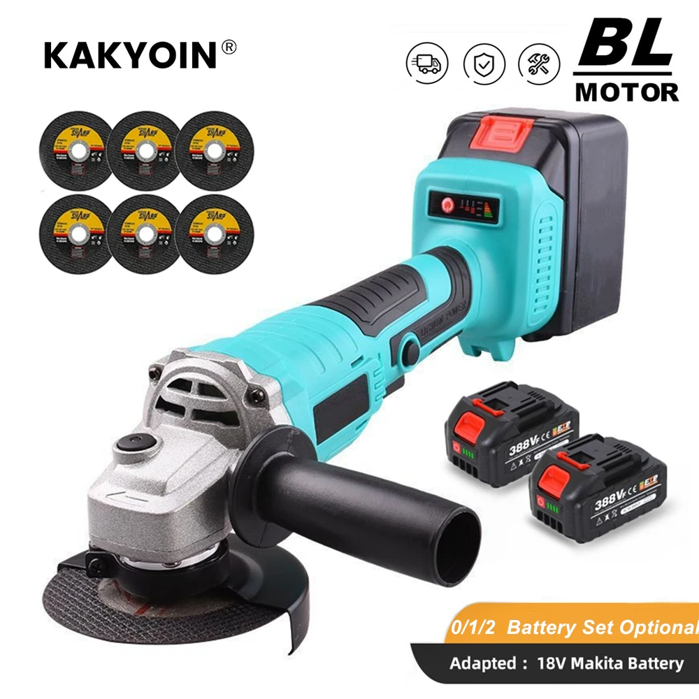 

100MM Cordless Electric Angle Grinder Brushless Grinder 18V Grinding Machine Cutting Woodwork Power Tool For Makita 18V Battery