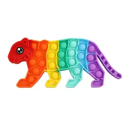 Jouets sensoriels pour enfants et adultes, tigre arc en ciel Anti Stress, jeu de poussée intéressant, Mini jouets Push, cadeau 