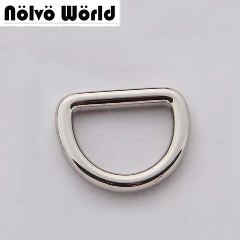 

50pcs 4mm thick,2cm 3/4 Inch alloy hardware polished nickel metal closed d ring,round edge welded dee rings buckle