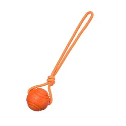 Durable Interactive Cotton Rope Dog Toy - Nontoxic Ball for Catching, Throwing, and Tugging (Orange)
