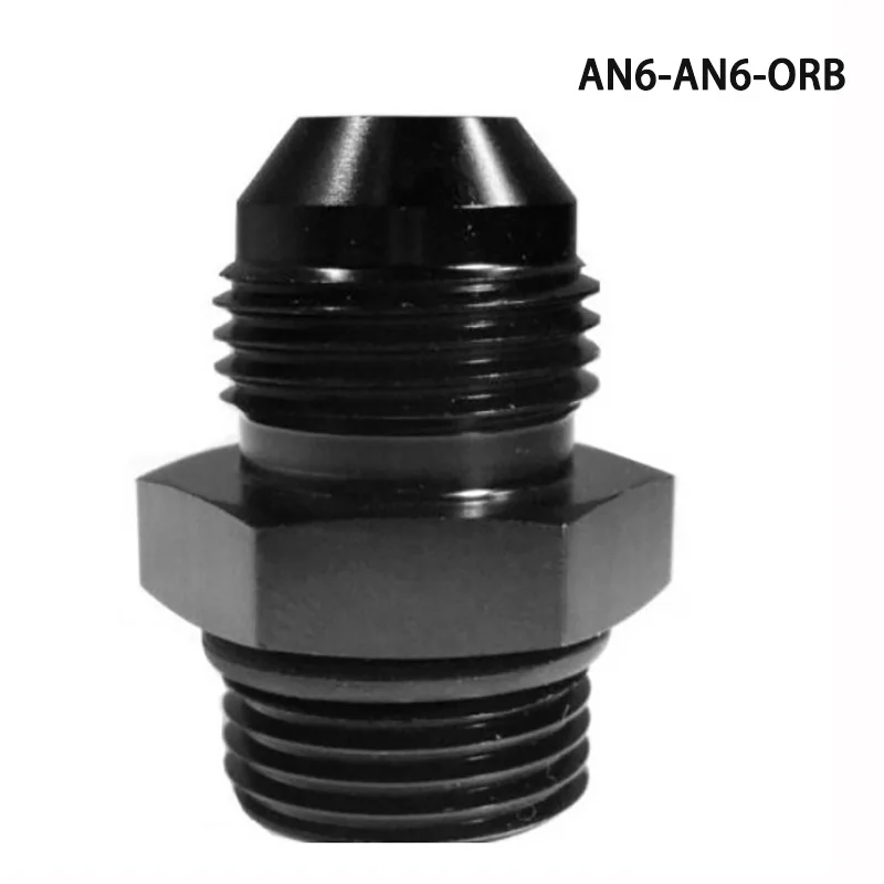 AN6 AN8 AN10 AN12 Aluminum Adapter Fitting Black Anodized Oil Cooling Connector With Gasket