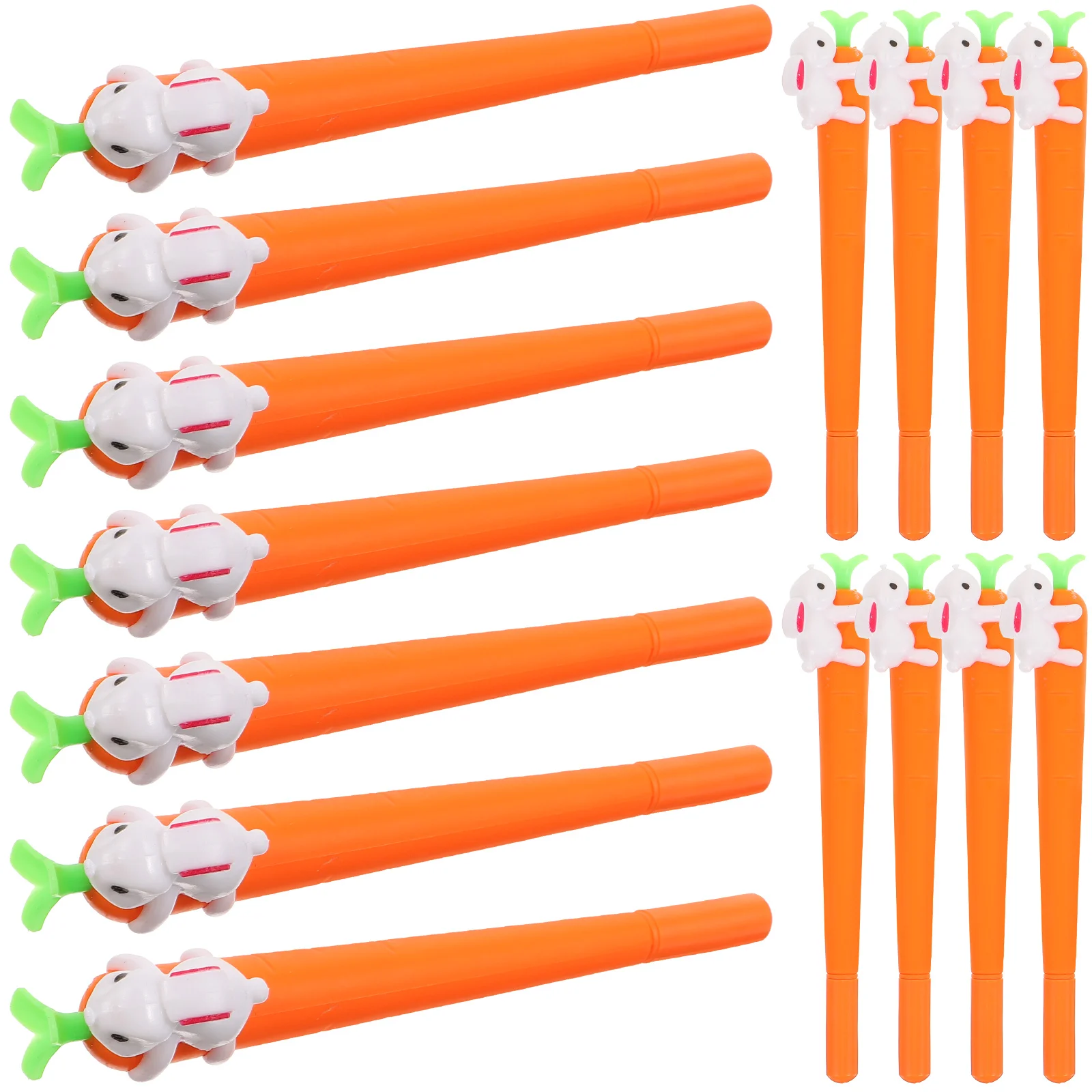 15 Pcs Carrot Pen Carrots Rabbit Pattern Stationery Gel Writing Silica Ink Shape Pens Student 05mm 10 pcs prize carrot pen student gifts ballpoint pen for kids silica gel sign pens