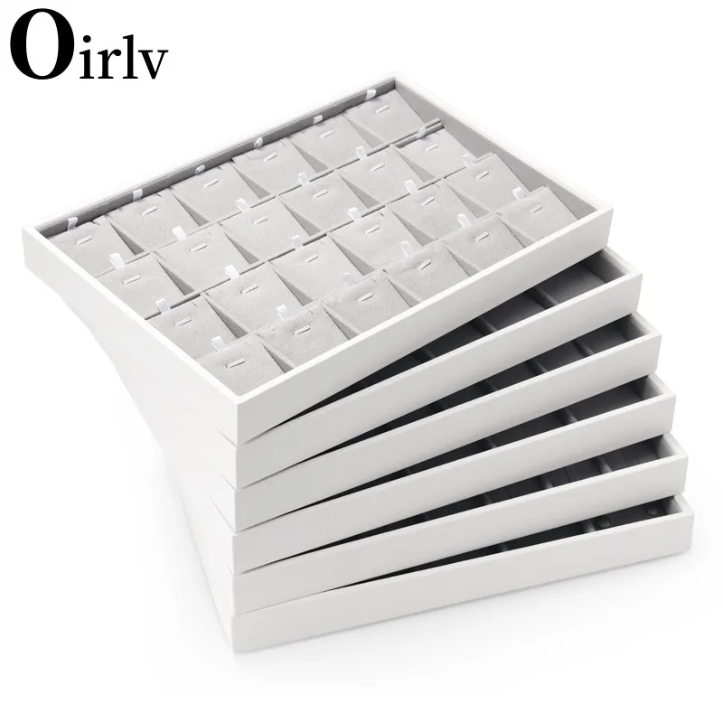 

Oirlv Multifunction Velvet Stackable Jewelry Tray 32 Grids Pendant Organizer Display Showcase Jewelry Storage Trays