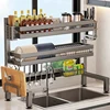 Kitchen Sink Dishwashing Double Layers Tablewares Storage Shelf Multi-functional Dish Drainer Countertop Organizer Accessories 1