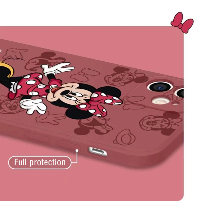 Donald Duck Mickey Minnie Mouse case For iPhone 13 12 11 Pro Mini X XR XS Max SE 6 6S 7 8 Plus Phone Case liquid silicone cover iphone 12 pro max leather case