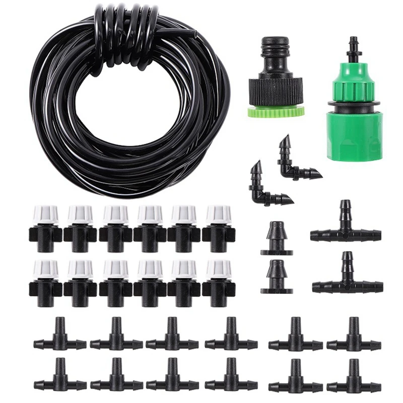 

HOT SALE Fog Nozzles Irrigation System Portable Misting Automatic Watering 20M Garden Hose Spray Head 4/7Mm Tee And Connector