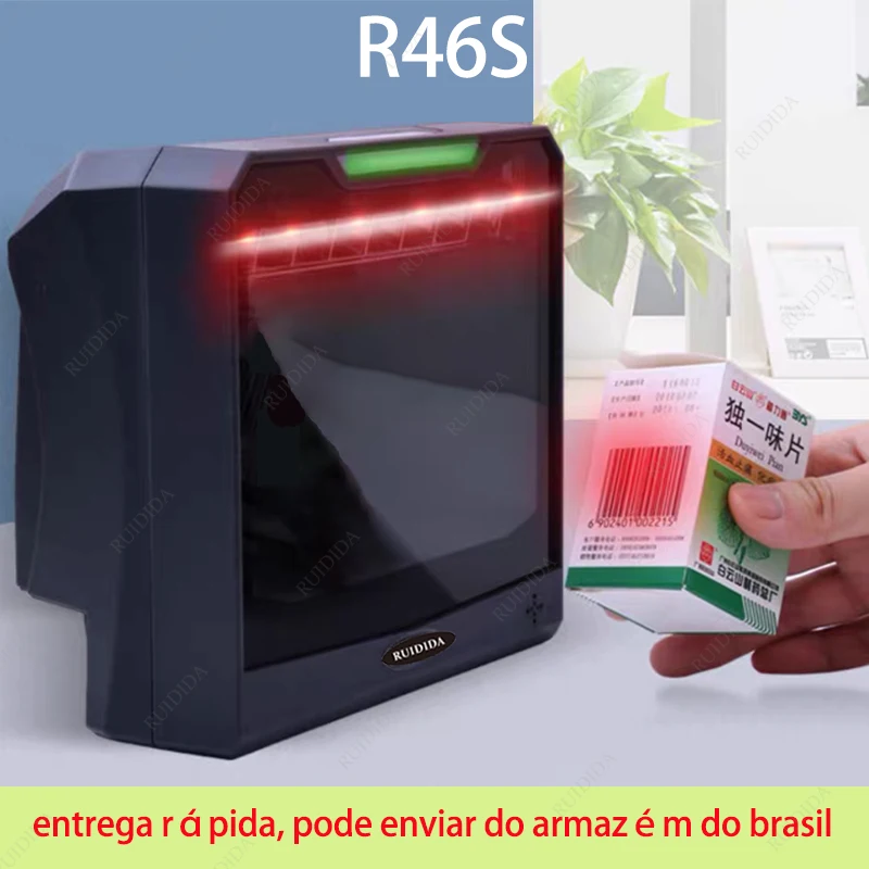 Platform Barcode Reader Scanning Desktop Bar code Scanner 1D 2D QR Code Reader Hands-Free Wired USB Barras Support Screen Code