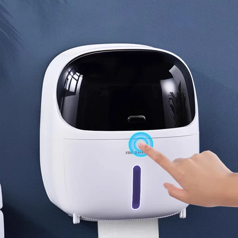 Description Picture 2 of itemCreative no punching waterproof tissue holder toilet tissue box toilet paper storage rack paper drawer bathroom accessories