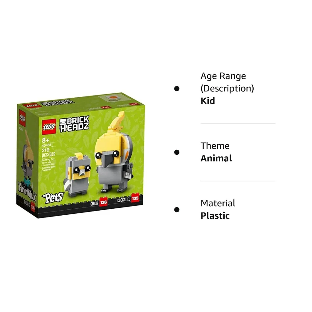 Cockatiel Bird Lego LEGO Kingfisher Bird, Small/Medium Petco