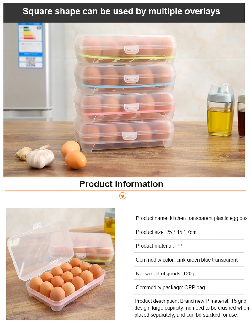 Description Picture 2 of itemDouble-layer Storage Box Refrigerator with Egg Dropper Kitchen Special Finishing Artifact Drawer Box Food-grade Fresh-keeping