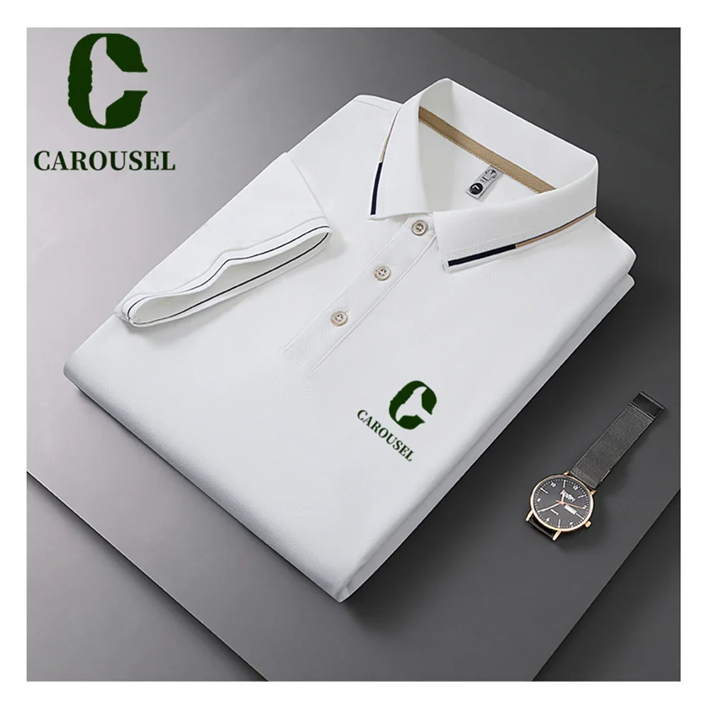 CAROUSEL 골프 폴로 셔츠, 폴로 칼라, 캐주얼 비즈니스 티셔츠, 야외 스포츠 탑, 여름 패션, 신상