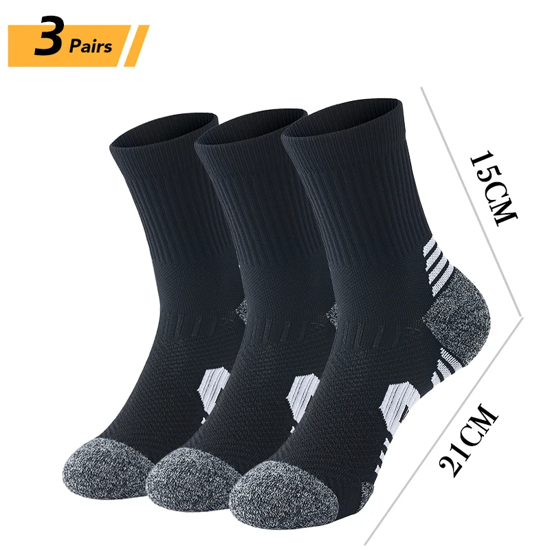Men's Breathable Cotton Athletic Socks - 5 Pairs