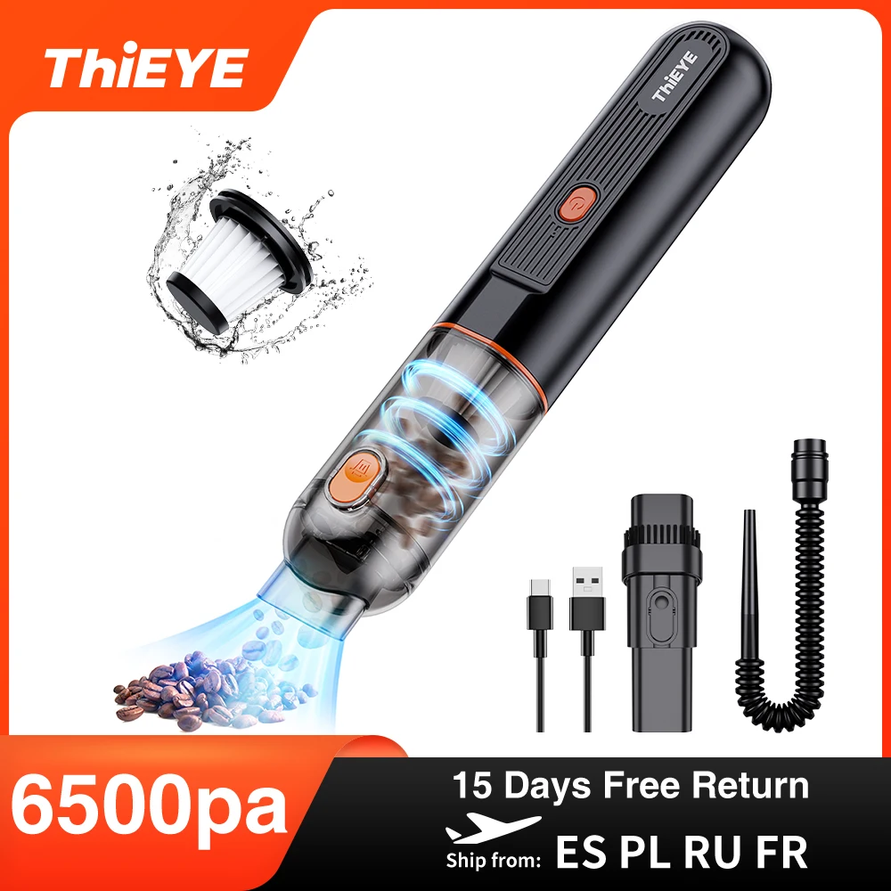 Thieye 6500pa Wireless Car Vacuum Cleaner 2 In 1 Blowable Cordless Mini