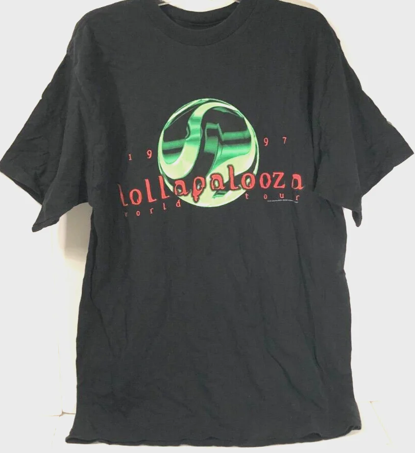 $675 Lollapalooza World Tour Korn Devo Orb Orbital VTG Nice 90s черная футболка XL