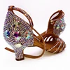 Latin Dance Shoes Full Rhinestone Girls Latin Dance Shoes Soft Bottom Adult SALSA Diamond Salsa Latin Ballroom Shoes 3