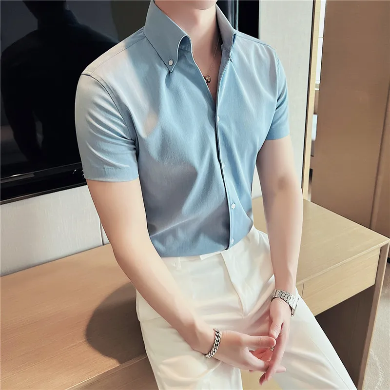 Short Sleeve Men Dress Shirts 