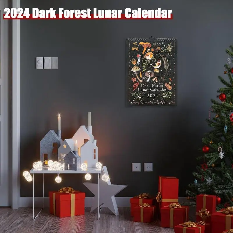 2024 Dark Forest Calendar New Year Calendar Christmas Halloween Thanksgiving  Gift - Temu