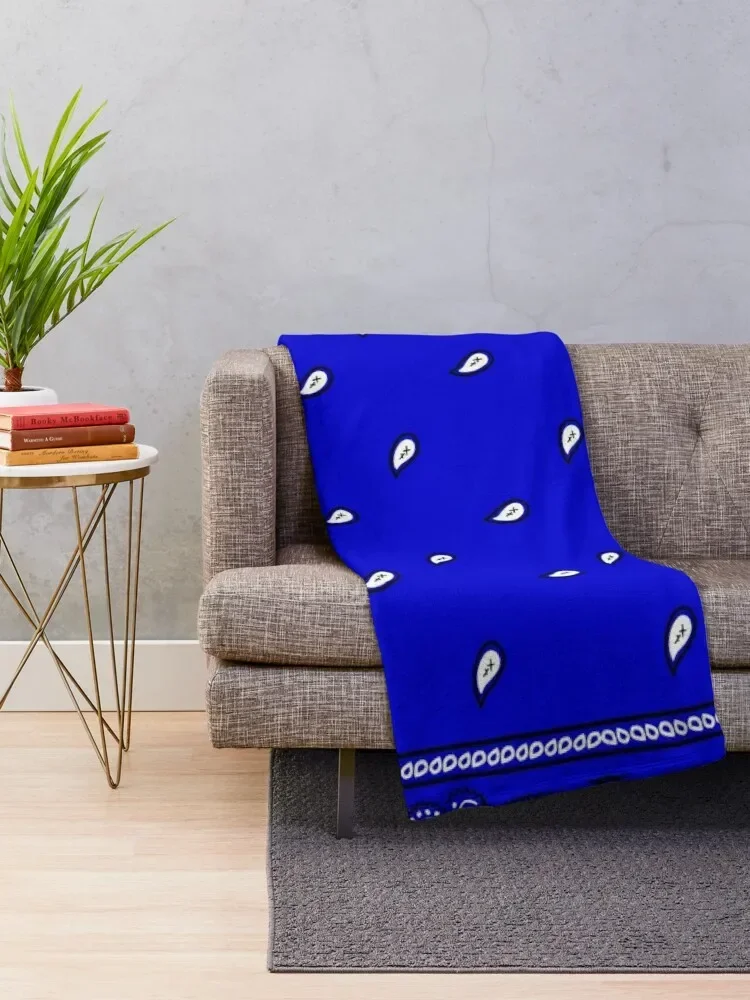 Royal Blue Paisley Bandanas Throw Blanket sofa bed Luxury Brand Blankets 2