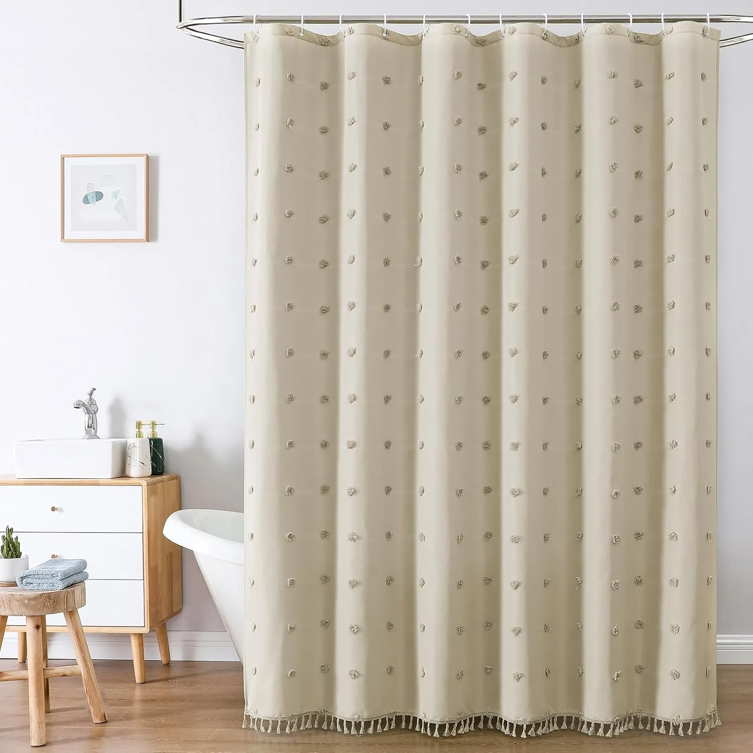 Bohemian Polka Dot Shower Curtain 3