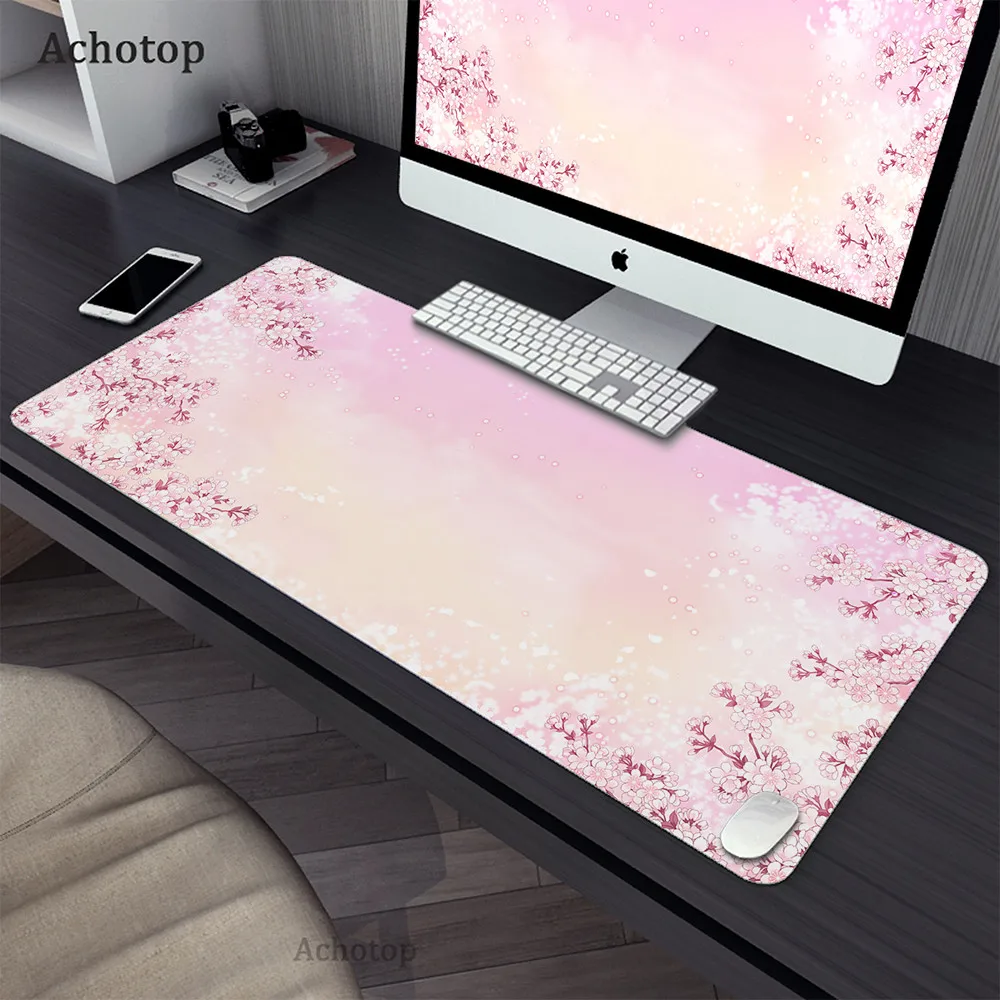 thumbnail image 1 of Alfombrilla de ratón para juegos con flor de cerezo rosa, 1000x500, alfombrilla de ratón para ordenador, alfombrilla grande para ratón XXL, alfombrillas de escritorio Kawaii para jugadores de PC, 1 of 5