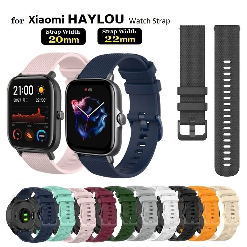 

1PCS 20mm 22mm Watch Strap for Xiaomi Haylou RS4 Plus RS3 GST RT2 RT3 LS05S LS04 LS02 S2 S1 Active Silicone Bracelet Watchband