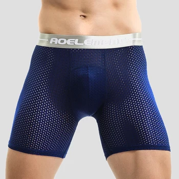 Intimo sportivo Extra lungo da uomo Boxer Running Anti-Wear Legs Large Size Ice Silk Loose 100kg Fat Guy quattro angoli 1