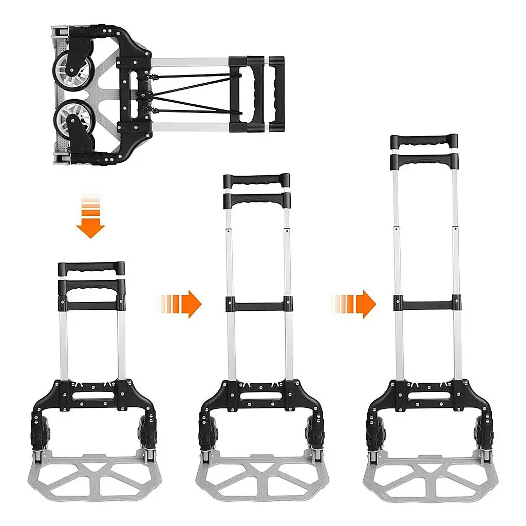 Portable Folding Trolley Collapsible Hand Truck Lightweight Barrow Cart for Luggage Shopping Travel Cart Home Use portable hand cart