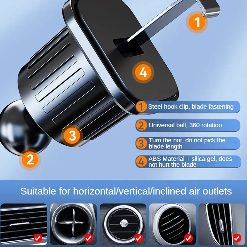 Phone Holder LEIBOO Gravity Car Phone Holder Air Vent Telescopic Car Phone Mount 360-Degree Air Outlet Smartphone Support for 4.7-7 inch