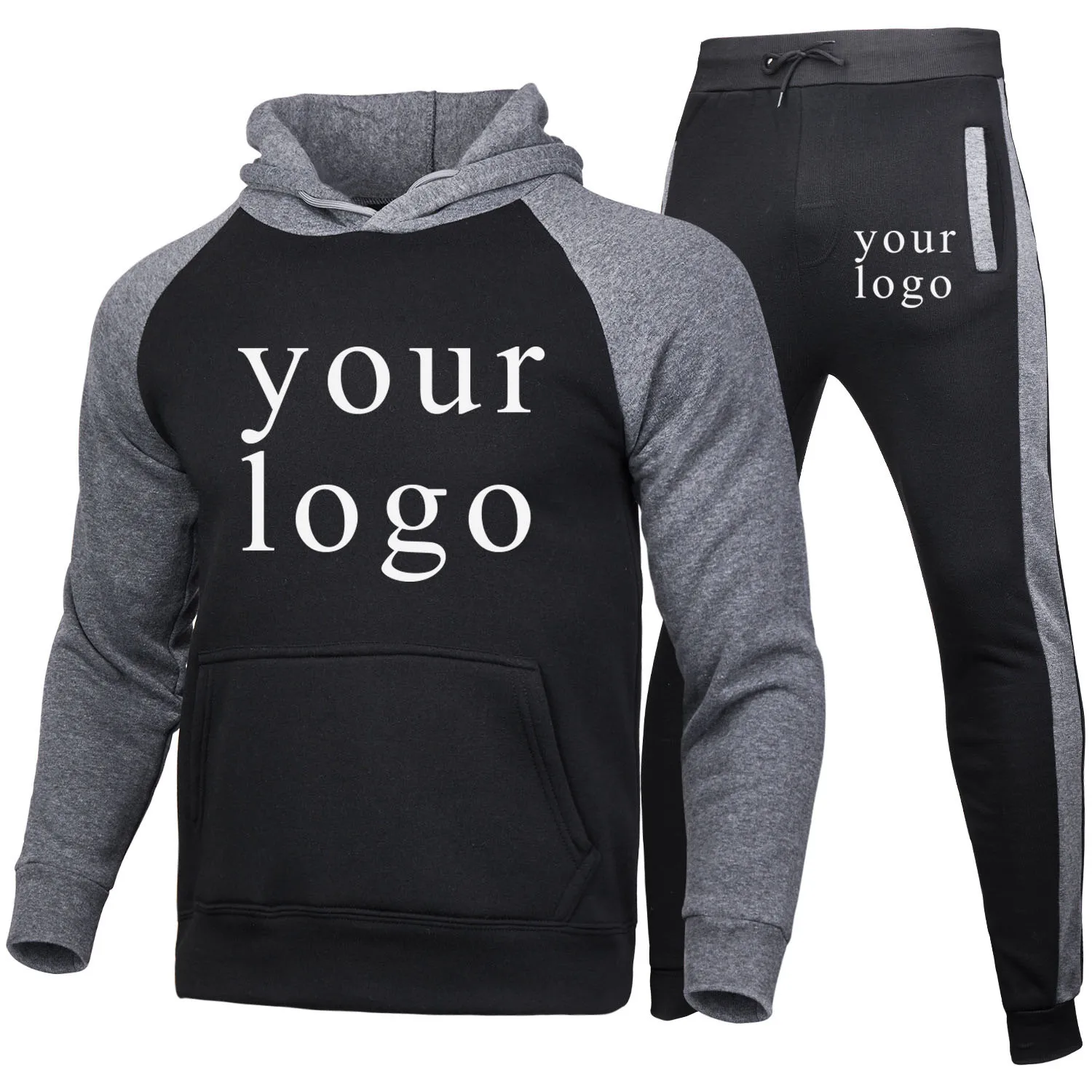 

Your Own Design Brand Logo/Picture Personalized Custom Anywhere Men Women DIY Fashionable solid color hoodie set Fashion New